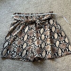 NWOT, SHEIN High Waist Snake Print Shorts, Size S